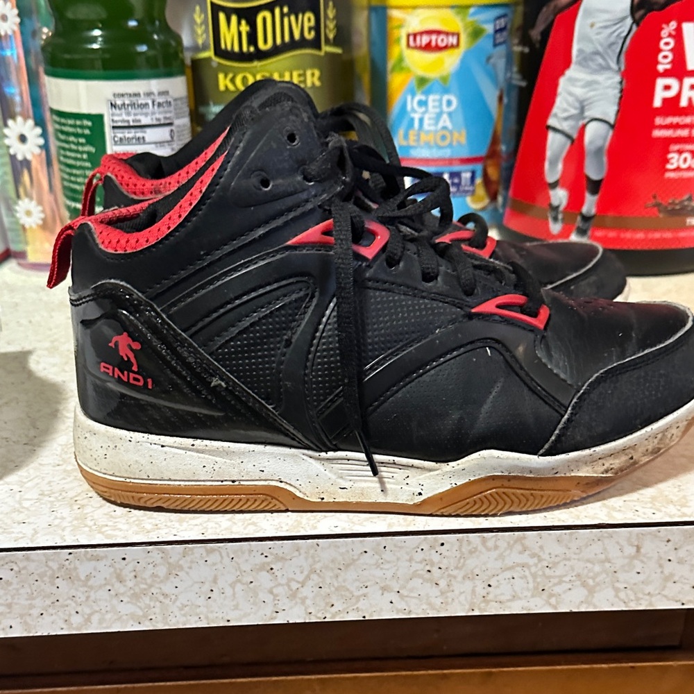 AND1 Boy’s Black and Red Athletic Sneakers